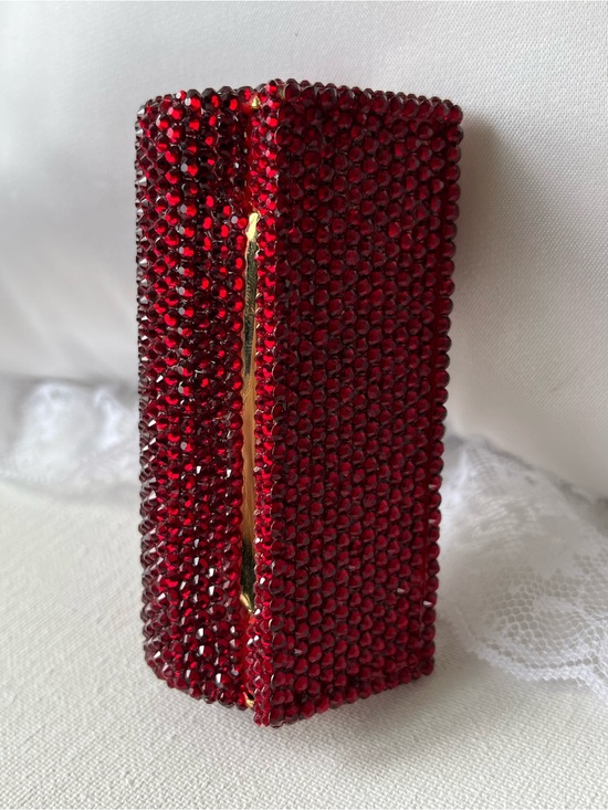 Judith Leiber Handbags - Judith Leiber Red Crystal Lipstick Compact Mirror Case, Like New